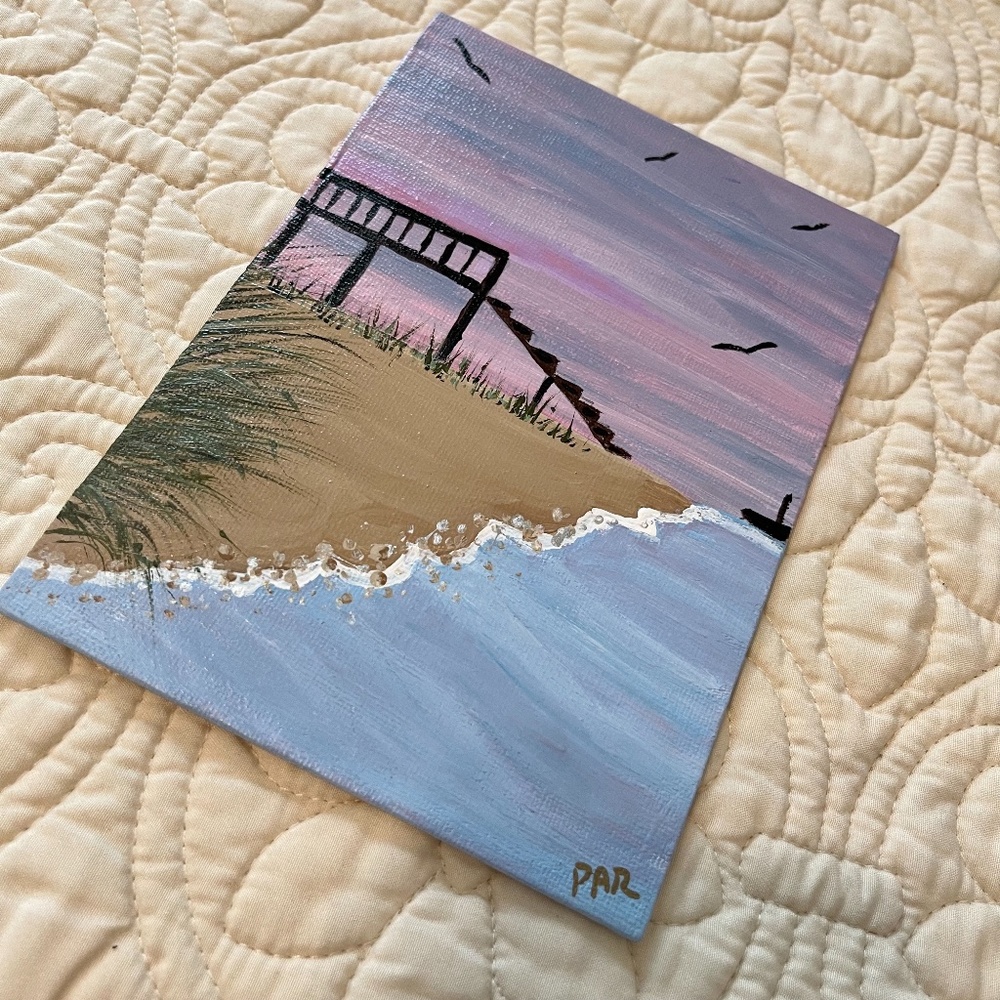 "Take Me To The Beach" 5x7 ~ Purple Sunset